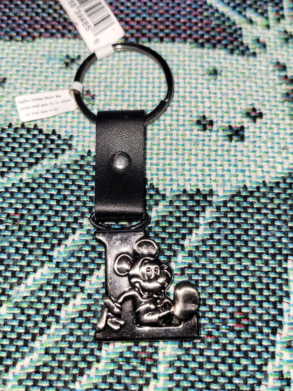 Disney Black Mickey Letter L Keyring